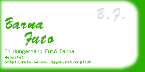 barna futo business card